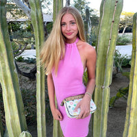 Cryptographic Halter Backless Mini Dresses Bodycon Skinny