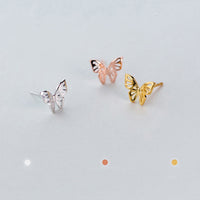 Modian Charm Butterfly Silver & Rose Gold Color