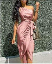 slanting shoulders and irregular straps