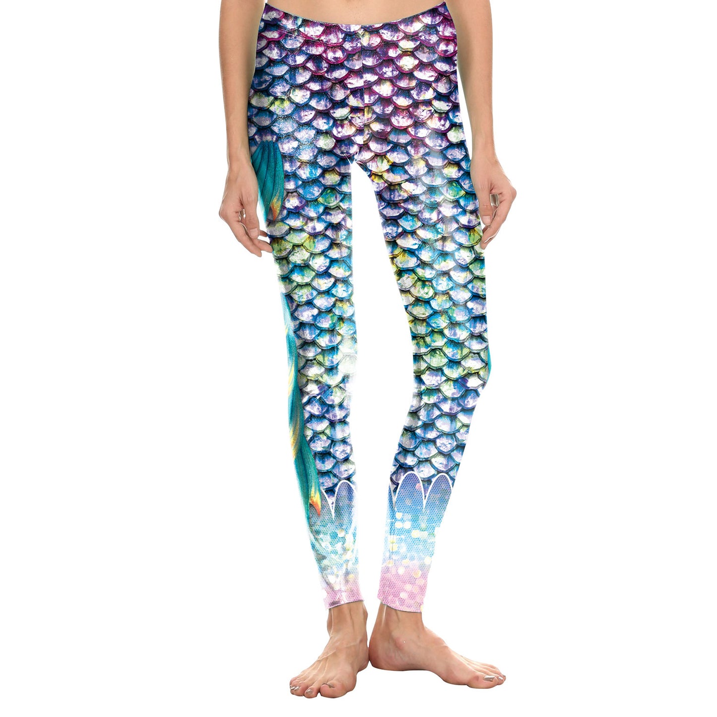 Summer Fish Scale Nine-point Leggings