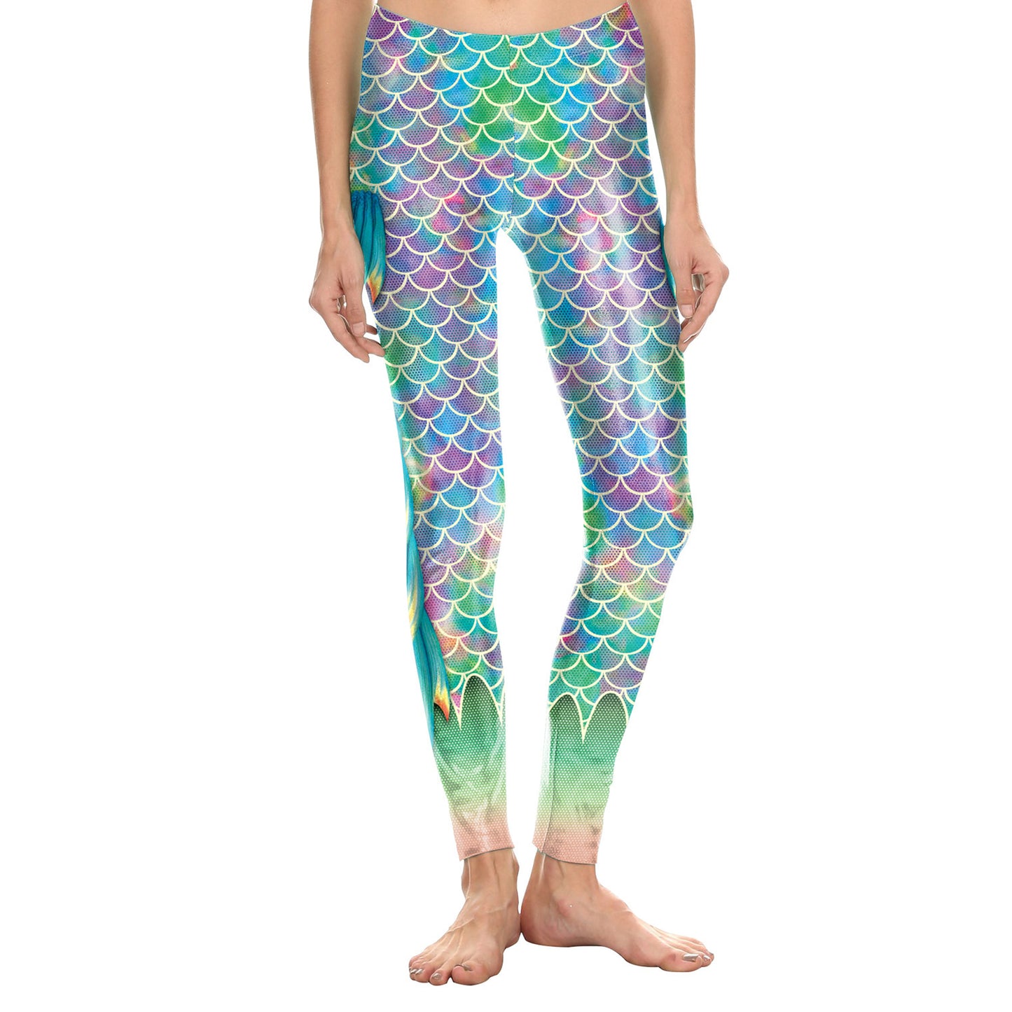 Summer Fish Scale Nine-point Leggings