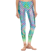 Summer Fish Scale Nine-point Leggings