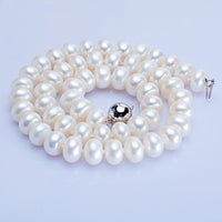 Dailan Jewelry Freshwater Pearl Necklace 10-11mm Steamed Bread Round Strong Light Ball Button Necklace Jewelry Factory Wholesale