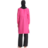 New Middle Eastern Women'S Thin Sportswear Conservative Swimsuit Loose Large Size Zipper And Hooded Three-Piece Suit - Chic Angle