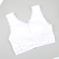Front Cross Side Buckle Lace Edge No Steel Ring Sports Bra Super Close Adjustable Breast Support Yoga Running Vest