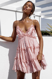 European And American Spring And Summer Cross-Border New Small And Sweet Digital Print Sling Lace Dress