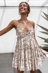 European And American Spring And Summer Cross-Border New Small And Sweet Digital Print Sling Lace Dress