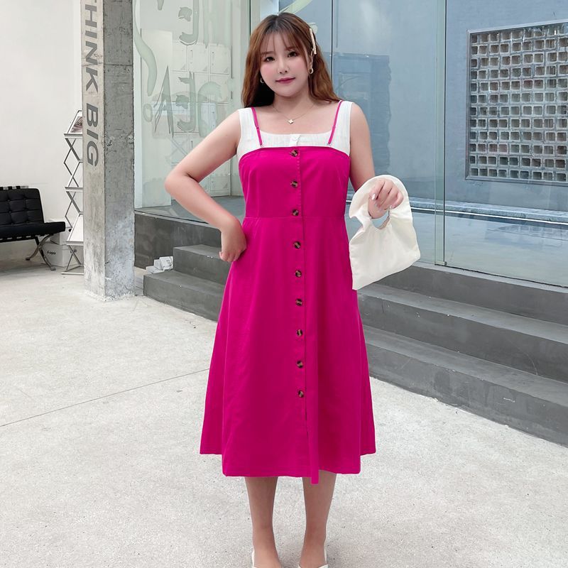 Women''s New Fat Mm Sling Detachable Bra Off Shoulder Waist Korean Dress