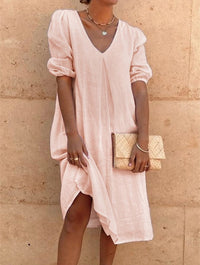 Solid Color Long Casual Midi Dress