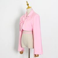 Fashion Simple Lapel Solid Color Short Coat