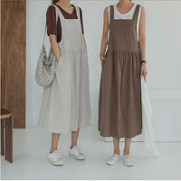 Women's Cotton And Linen Sling Dress Washed Cotton Vest Skirt