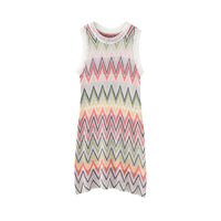 Rainbow Knit Dress Women Mini Dresses Patchwork Casual