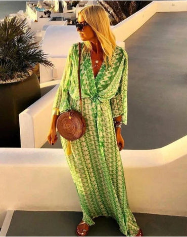 Bohemian Print Long Skirt Vacation Beach Skirt Casual Summer New Ladies Dress