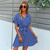 Polka Dot Waist Dress A-line Skirt