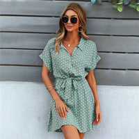 Polka Dot Waist Dress A-line Skirt