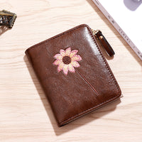 Small Wallet Female Short Simple Student Zipper Buckle Folding Coin Wallet