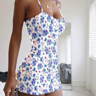 Fashion Floral Floral Halter Dress