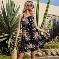 Summer New Style Women's Printed Sling Sleeveless Dress