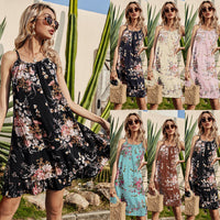 Summer New Style Women's Printed Sling Sleeveless Dress
