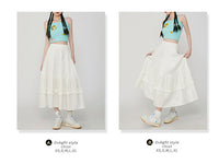 Vintage Cake A- Line Skirt Draping Casual Long Skirt