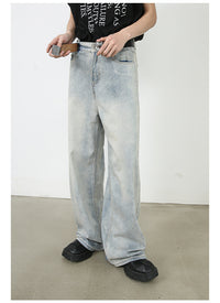 American Retro Washed Straight Jeans Men