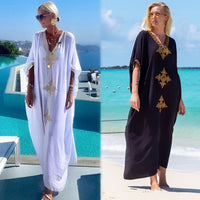 European And American New Satin Loose Fit Dress Vacation Casual Overlay Cover Up