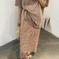 High Waist Sequined Straight Skirt