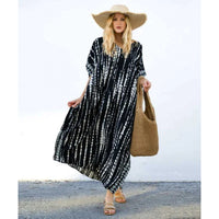 Rayon Printed Blooming Loose Vacation Robe Beach Dress Bikini Sun Protection Shirt