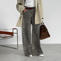 Elegant Loose Slim High Street Leopard Jeans