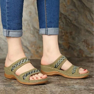 Thick Sole Retro Sewing Ethnic Style Casual Women's Slippers