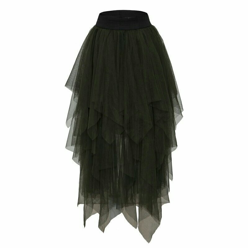 Irregular Tulle Skirt Yarn Mid-length High-end Gauze Skirt Draping Effect