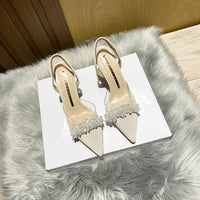 Summer New Dignified Rhinestone Pointed-toe Stiletto Shoes Fairy