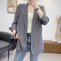 WomenLoose Sunscreen Clothes Mid-length Air Conditioning Cardigan Chiffon Small Suit Jacket