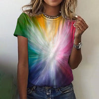 Summer New Printed Round Neck Short Sleeve - Chic Angle