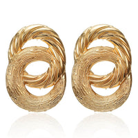 New Exaggerated Big Stud Earrings for Women Circle Round Alloy Earrings Wedding Party Gift