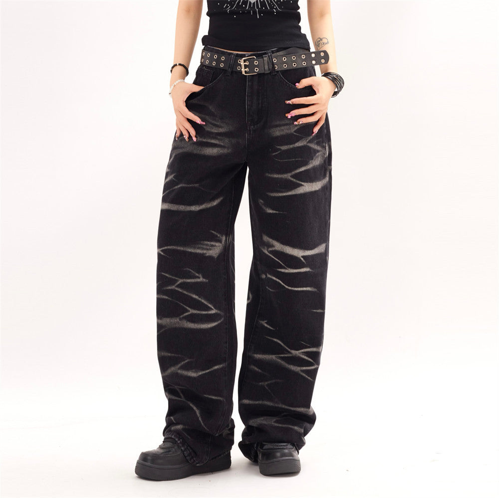 Men's And Women's Punk Hip Hop Casual Wide-leg Straight Pants