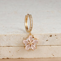 Micro Inlaid Zircon Petal Pendant Earrings For Women