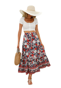 Lace-paneled Maxi Dress Rayon Positioned Floral Bohemian