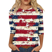 Long Sleeve Round Neck Slim Summer Tie-dyed Printed Clothing - Chic Angle