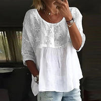 Summer Plus Size Round Neck Striped Casual T-shirt