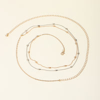 Summer Beach Sexy Body Chain Gold Silver Double Thin Chain Bead Waist Chain Street Fashion Retro Beauty Belly Chain