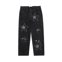 Washed And Ripped Star Jeans Loose And Slim