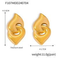 European And American Geometric Double Ring Ring Buckle Non-fading Temperament Earrings