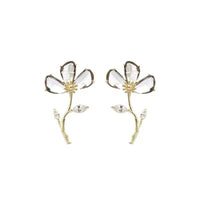 Japanese And Korean Gentle Super Immortal Flower Zircon Earrings With Small And Fresh Forest Series High Grade Earrings