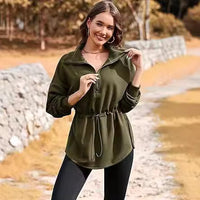 Women's Super Plus Size Sweatshirt Half Zipper Drawstring