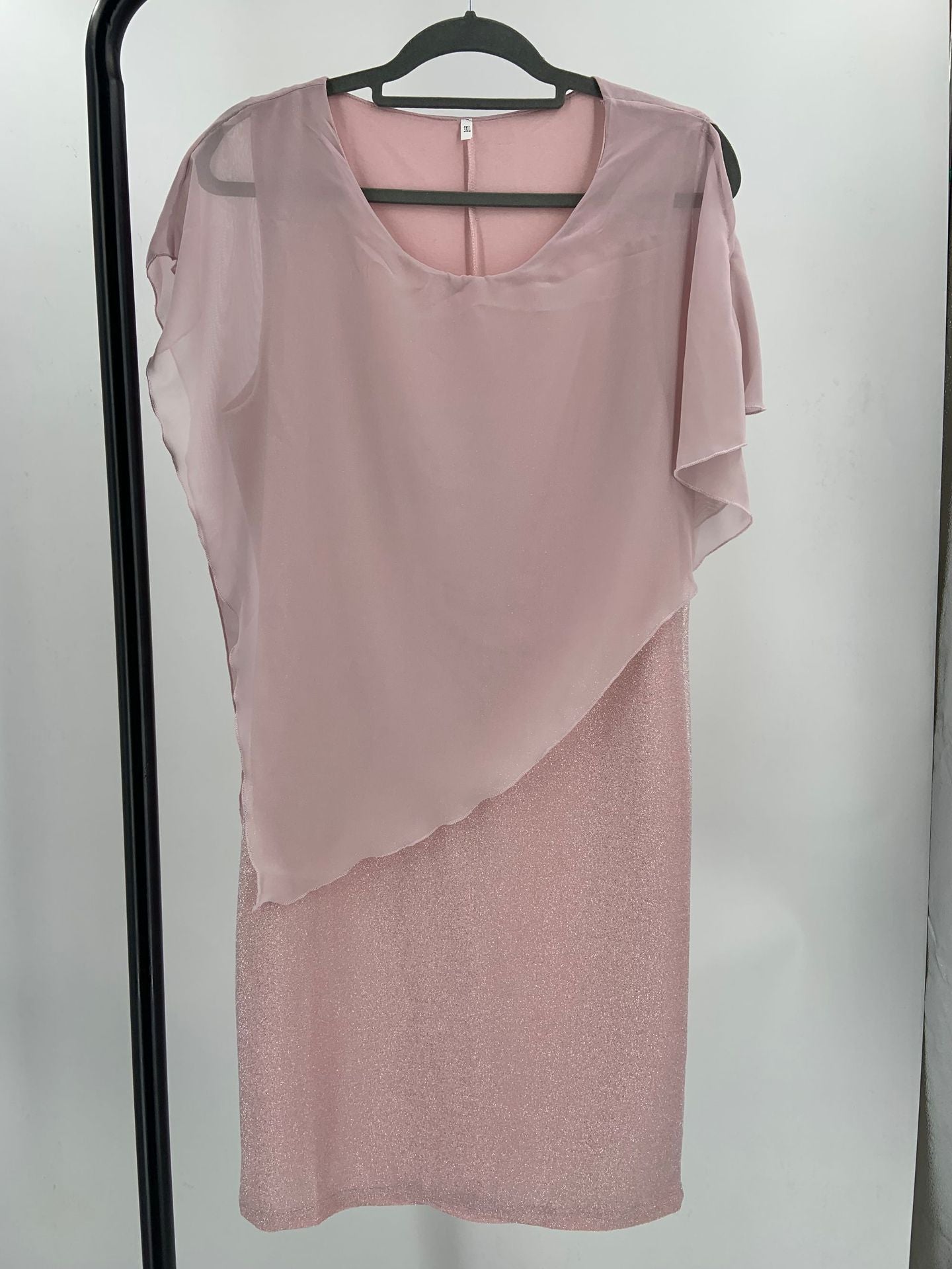 Solid Color Chiffon Fake Two-piece Slim Fit