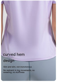 Loose Yoga Clothes Short Sleeve Lightweight Breathable Running Fitness Sports Top