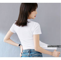 Women's Summer Slim Fit Autumn Korean Style Short Sleeve Cotton