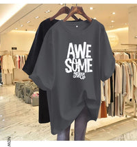 Simple American Letter Crew Neck Cotton T-shirt