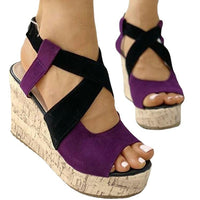 Fish Mouth European And American Style Sleeve High Heel Wedge Sandals